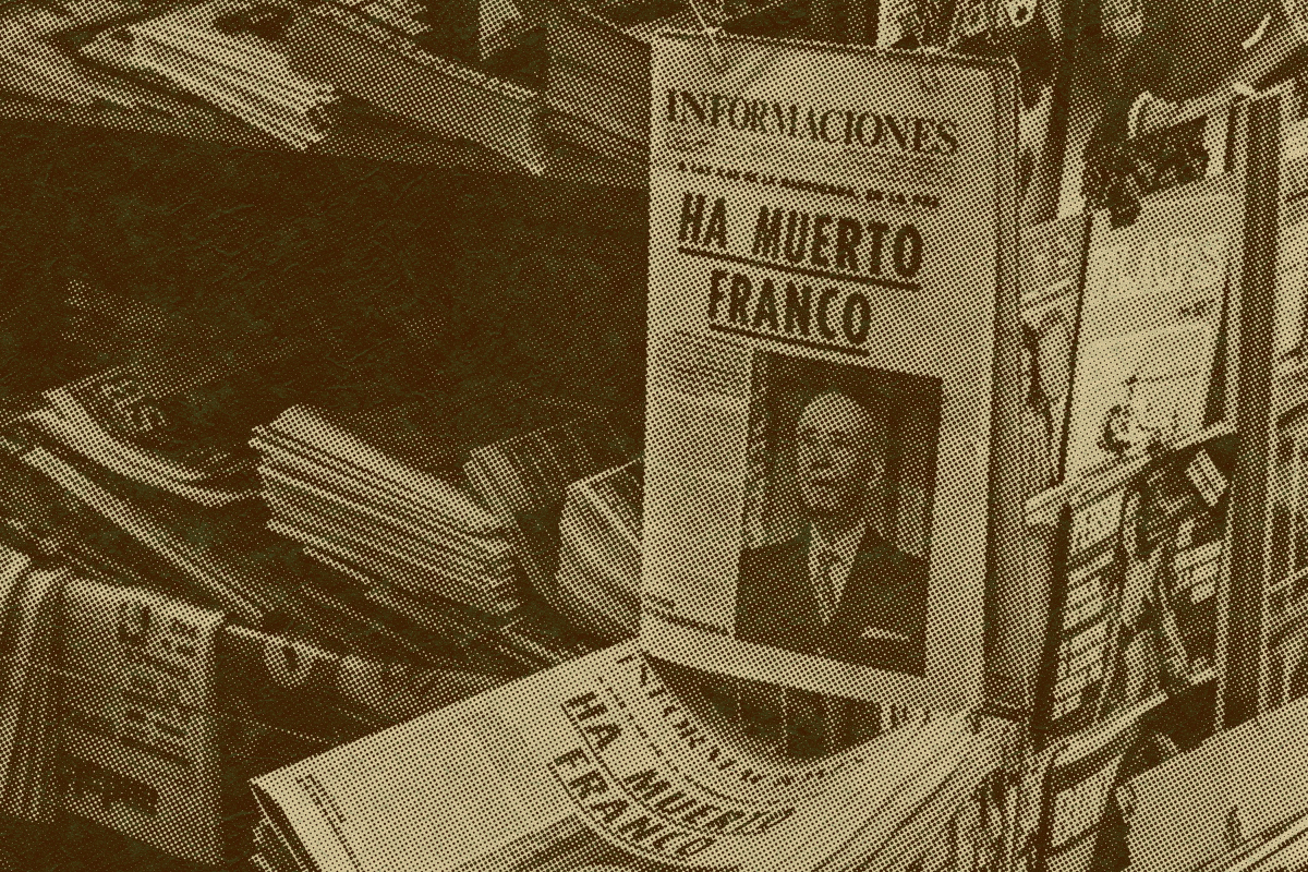 Portadas de periódicos con la noticia de la muerte de Franco