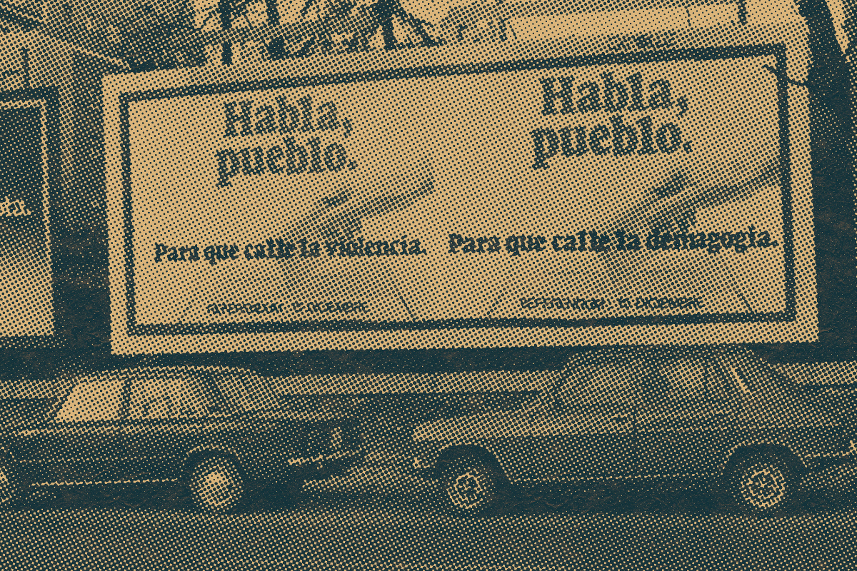Cartel habla, pueblo, habla