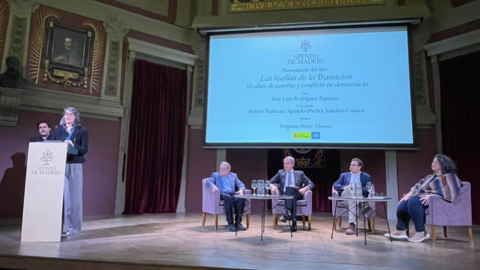 Imagen Carmina Gustrán participa en un coloquio sobre el libro 'Las huellas de la Transición. 50 años de cambio y conflicto en democracia' 