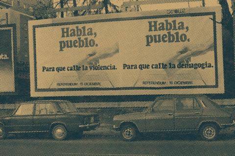 Cartel electoral llamando a la participación: "Habla, pueblo"